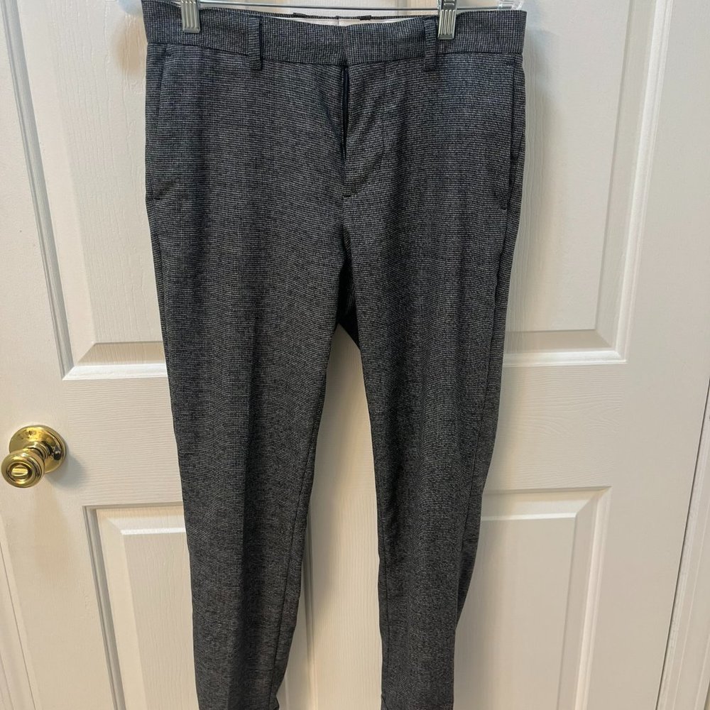 H&M Skinny Fit Dark Gray Textured Dress Pants